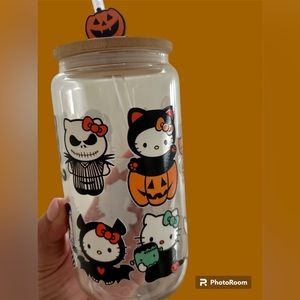Kitty spooky glass cup